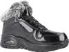 A single black boot with gray fur trim is shown against a white background. Voir les images du produit