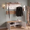Garderobenset BILBAO 3-teilig, Wotan Eiche / Weiß, ideal Produktbild-Vorschau 7