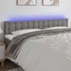 vidaXL LED čelná doska Tmavo šedá 200x5x78/88 cm Látka Náhľad obrázku produktu 2