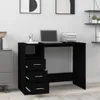 vidaXL Písací stôl so zásuvkami čierny 102x50x76 cm z Náhľad obrázku produktu 3