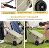 Collage showing details of a cooler box and people using it outdoors. Náhľad obrázku produktu