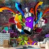 Vlies Fototapete - Graffiti: Colourful attack 200x140 cm Produktbild-Vorschau 1