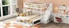A children's bedroom with a white bunk bed, desk, and window. Podgląd zdjęcia produktu