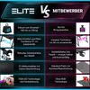 A comparison chart highlighting the features of an 'Elite' gaming desk against its competitors. Produktbild-Vorschau