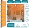 A diagram showing a radiator heating a room, with icons indicating different rooms and features. Produktbild-Vorschau