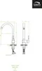 Technical drawings of a faucet with dimensions and branding. Náhled obrázku produktu
