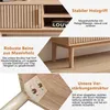 Collage of close-up images showing details of a wooden TV stand. Produktbild-Vorschau