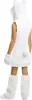 A child wearing a white polar bear costume, viewed from the back. Produktbild-Vorschau