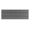 A set of three gray upholstered wall panels arranged in a grid. Produktbild-Vorschau