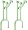 Two pastel green metal table legs are shown against a white background. Produktbild-Vorschau