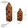 2er Set Laterne Haus H65-95cm Metall Rost Deko Windlicht Produktbild-Vorschau 2