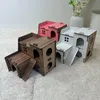 Hamsterhaus Mäusehaus Nagerhaus Holz Rosa 2-stöckig mit Produktbild-Vorschau 17