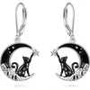 Orecchini a forma di luna pendenti, in argento sterling Anteprima dell’immagine prodotto 1