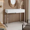 AX LIVING Coiffeuse Blanc Lortie 100 cm avec tiroirs Voir les images du produit 1