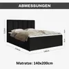 MOTIVENA Santiago Boxspringbett 140x200 Schwarz Samt Produktbild-Vorschau 7