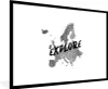 MuchoWow® Gerahmtes Poster Europakarte in grauer Produktbild-Vorschau 1