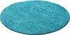 Teppich Wohnzimmer Hochflor Türkis 80x80 Rund Unicolor - Produktbild-Vorschau 1