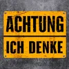 Achtung ich denke - Altes Holzdesign Metallschild in 15x20 Produktbild-Vorschau 2