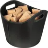 Schramm® Kaminholzkorb aus Kunstleder schwarz mit Griffen Produktbild-Vorschau 1