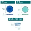 Diagrams showing the dimensions of plates and bowls, along with capacity information. Produktbild-Vorschau
