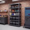 Široký kovový regál v antracitovej farbe: JOHNNY, 1800 x Náhľad obrázku produktu 7