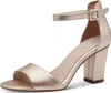 Tamaris Damen Sandalette Metallic Fesselriemen Blockabsatz Produktbild-Vorschau 3
