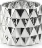 A silver ceramic planter with a geometric pattern. Náhled obrázku produktu