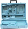 An open blue plastic tool case with molded compartments. Produktbild-Vorschau