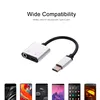 A USB-C to 3.5mm audio adapter with a charging port, shown with various smartphone models at the bottom. Produktbild-Vorschau