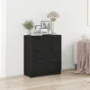 Möbel Sideboard Schwarz Eiche 60x30x70 cm Holzwerkstoff - Produktbild-Vorschau 1