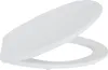 A white toilet seat and lid, shown from a slightly elevated side angle. Produktbild-Vorschau