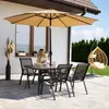 Tavolo da giardino in vetro 120x70 cm per terrazzo e Anteprima dell’immagine prodotto 3