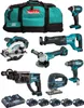 A collection of Makita power tools and a tool bag. Produktbild-Vorschau