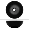 A top-down and side view of a black ceramic sink. Náhled obrázku produktu