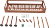A disassembled wine rack and its components are laid out on a white background. Podgląd zdjęcia produktu