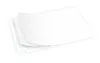 A stack of white disposable pads with a patterned bottom layer, shown from a diagonal angle. Produktbild-Vorschau