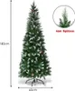 A full-length artificial Christmas tree with snow-like flocking and pinecones, displayed on a white background with measurement indicators. Anteprima dell’immagine prodotto