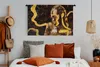 MuchoWow® Wandteppich Wandbehang Frau - Schwarz - Gold Produktbild-Vorschau 4