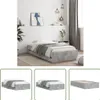 The Living Store Bettgestell mit Schubladen Betongrau Produktbild-Vorschau 1