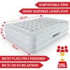 An inflatable mattress with dimensions and features highlighted. Produktbild-Vorschau