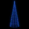 A blue LED Christmas tree illuminated against a black background. Voir les images du produit