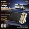 A promotional image showcasing a portable power bank next to a smartphone, highlighting its features and specifications. Produktbild-Vorschau