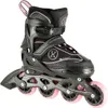 A pair of black and pink inline skates shown from the side against a white background. Anteprima dell’immagine prodotto