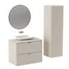 A modern bathroom vanity with a mirror and a tall storage cabinet, presented against a white background. Náhled obrázku produktu