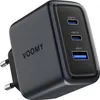A close-up studio shot of a black VOOMY 65W USB charger with three ports. Produktbild-Vorschau