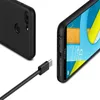 A black phone case and a USB-C cable are shown against a white background, with a close-up of the phone's screen visible. Anteprima dell’immagine prodotto