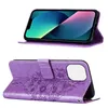 iPhone 14 Hülle, Schmetterling Prägung Flip Leder Produktbild-Vorschau 2