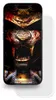 A smartphone screen protector with a graphic design of a bloody lion wearing samurai armor. Produktbild-Vorschau