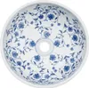 vidaXL Umywalka nablatowa biało-niebieska okrągła Ø41x14 cm Podgląd zdjęcia produktu 4