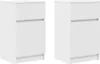 Two white bedside tables are shown side-by-side against a white background. Náhled obrázku produktu